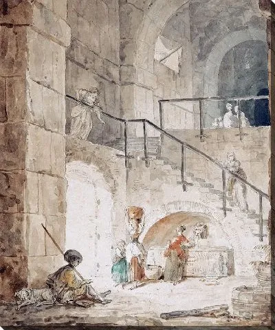 Картина Римский интерьер с фонтаном