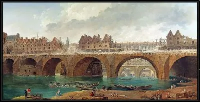 Картина Снос домов на мосту Нотр-Дам