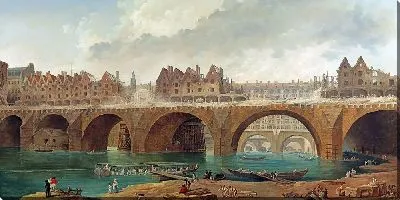 Картина Снос домов на мосту Нотр-Дам