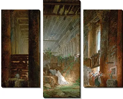 Отшельник молится на руинах римского храма