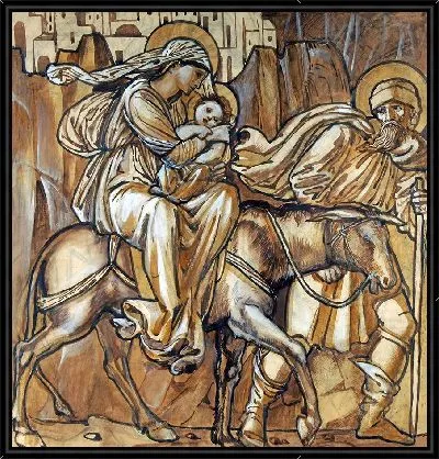 Эскиз витража «Бегство в Египет»