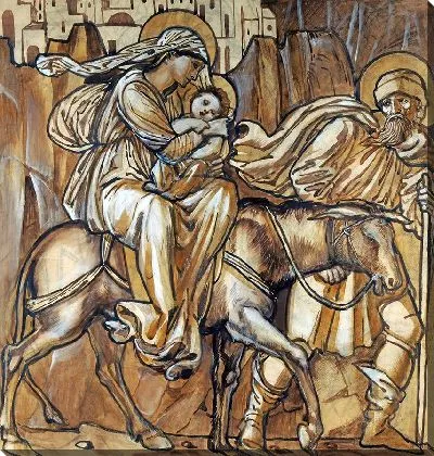 Эскиз витража «Бегство в Египет»