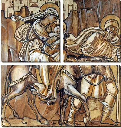 Эскиз витража «Бегство в Египет»