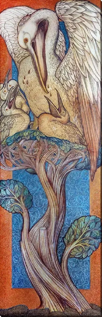 Картина Эскиз витража «Пеликан в благочестии»