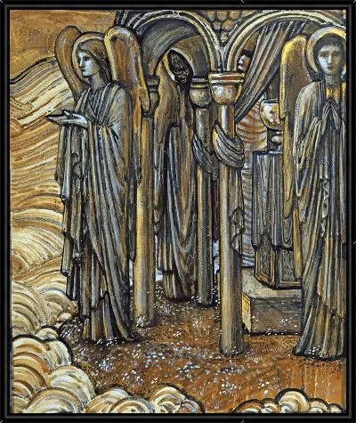 Эскиз витража «Ангелы, охраняющие Грааль»