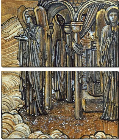 Эскиз витража «Ангелы, охраняющие Грааль»