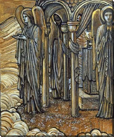 Эскиз витража «Ангелы, охраняющие Грааль»