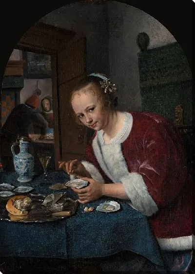 Картина Девушка ест устрицы