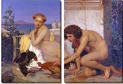 Картина Молодые греки посещают петушиные бои