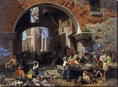 Картина Римский рыбный рынок. Арка Октавиана.