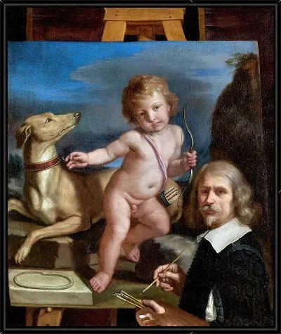 Картина Автопортрет перед картиной «Амор Феделе»