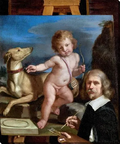 Картина Автопортрет перед картиной «Амор Феделе»