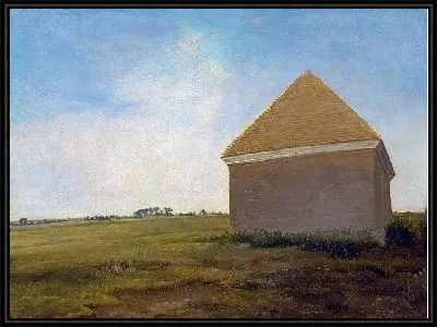 Картина Ньюмаркет-Хит, конюшни короля, тренировавшиеся на финише ипподрома Бикон-Курс