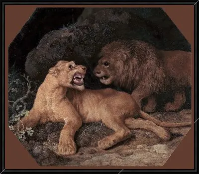 Картина Лев и львица