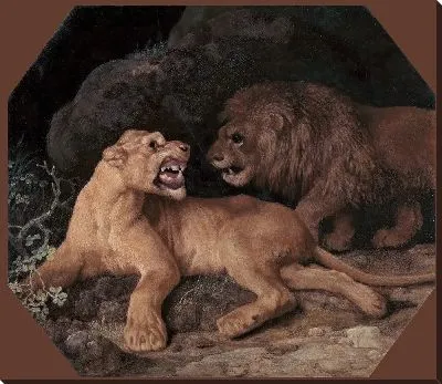 Картина Лев и львица