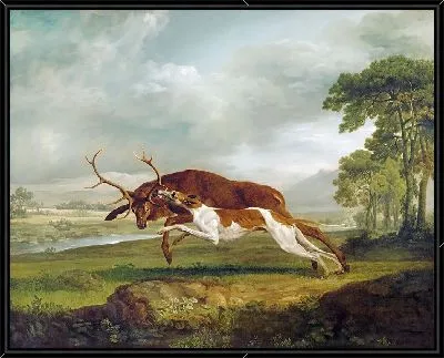 Гончая, преследующая оленя