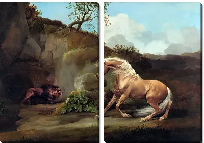 Лошадь, напуганная львом-1