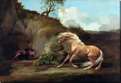 Лошадь, напуганная львом-1