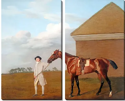 Картина Файрттейл со своим тренером у дома для чистки на Ньюмаркет-Хит