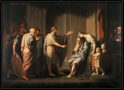 Картина Клеомброт отправлен в изгнание по приказу Леонида II, царя Спарты