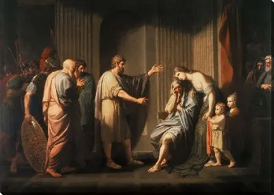 Картина Клеомброт отправлен в изгнание по приказу Леонида II, царя Спарты