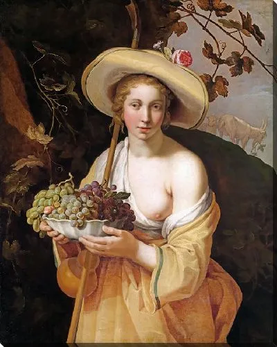 Картина Пастушка с чашей для винограда