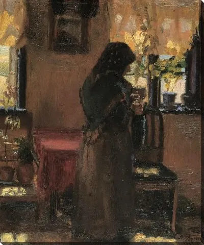 Картина Пожилая женщина в своей комнате.