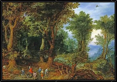 Лесной пейзаж с Авраамом и Исааком