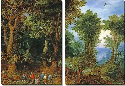 Лесной пейзаж с Авраамом и Исааком