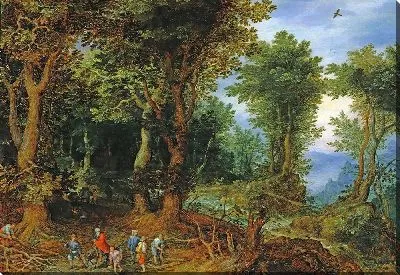 Лесной пейзаж с Авраамом и Исааком