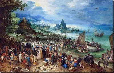 Картина Сцена в гавани с проповедующим Христом