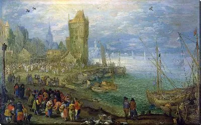 Картина Рыбный рынок перед городом