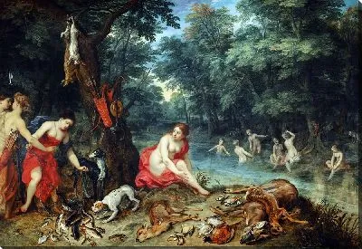 Купание нимф (Нимфы Дианы возвращаются с рыбалки)