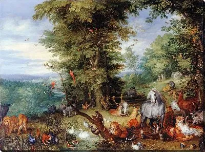 Картина Адам и Ева в Эдемском саду