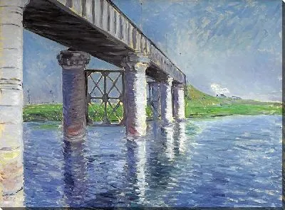 Сена и железнодорожный мост в Аржантёе