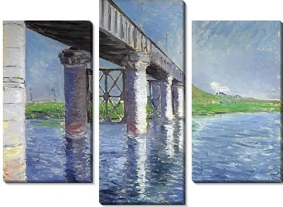 Сена и железнодорожный мост в Аржантёе