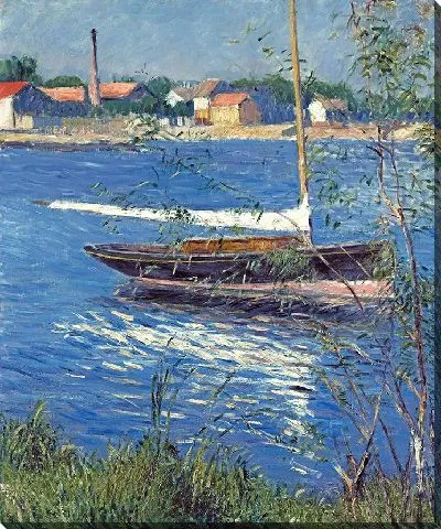 Картина Лодка пришвартована на Сене в Аржантёе