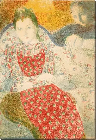 Картина На диване бледно-серебристого цвета