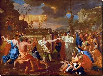 Картина Поклонение золотому тельцу