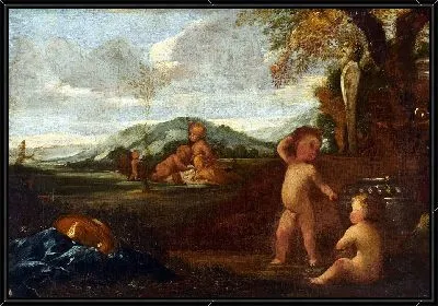 Картина Херувимы в пейзаже