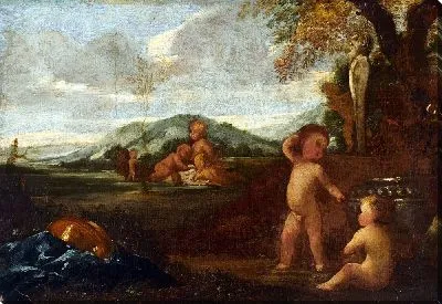 Картина Херувимы в пейзаже