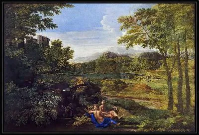 Пейзаж с двумя нимфами и змеей