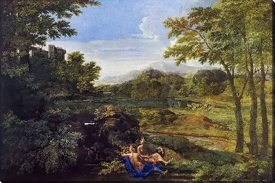 Пейзаж с двумя нимфами и змеей