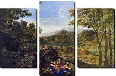 Пейзаж с двумя нимфами и змеей