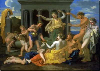 Картина Вакханалия перед храмом