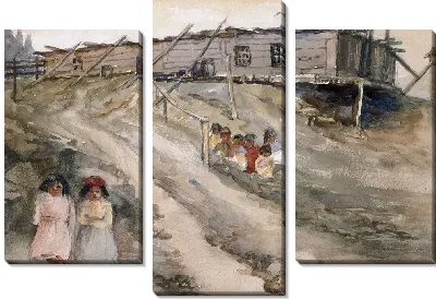 Картина Ада и Луиза возле дома Кедра Канима