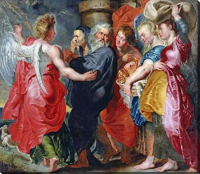 Картина Бегство Лота и его семьи из Содома (по Рубенсу)