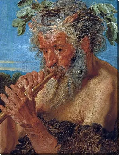 Картина Сатир, играющий на флейте