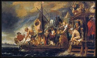 Паром отправляется, а Святой Петр находит монету во рту рыбы