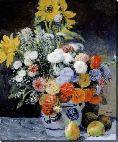 Картина Смешанные цветы в глиняном горшке